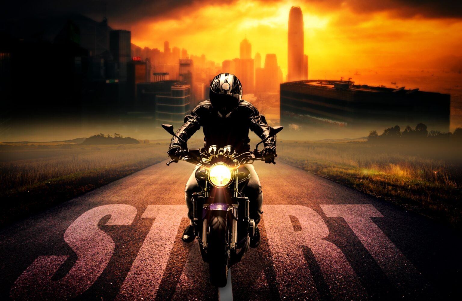 biker 8000x5217 motorcycle ride start night 4k 8k 14998 8000x5217